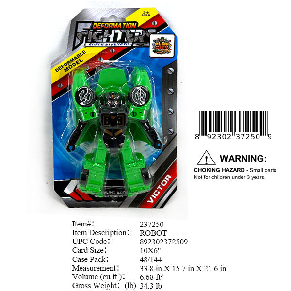 10X6"FREE WHEEL ROBOT CAR 3ASST.