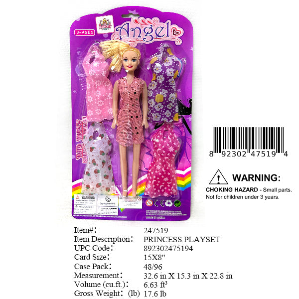 15X8"11"ANGEL DOLL+4 DRESSES