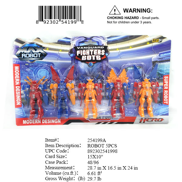 15X10"5PC SUPER ROBOT ACTION FIGURES