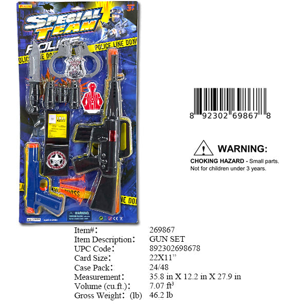 22X11"POLICE RIFILE+GUN PLAY SET
