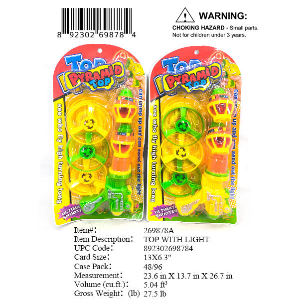 12X9"SPIN TOP & DISC GUN SET WITH LIGHT