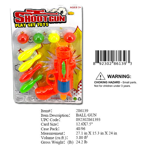 12.6X7.5"SHOOT BALL GUN SET