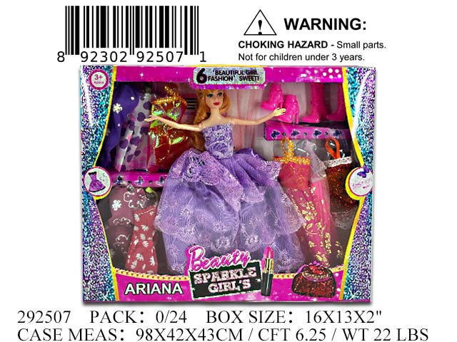 16X13X2"11"ARIANA DOLL+DRESSES