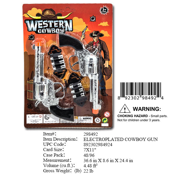 11X7"2PC WESTERN COWBOY CLICK GUN
