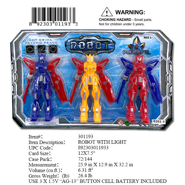 12X7.5"3PC ACTION SPACE ROBOT FIGURE