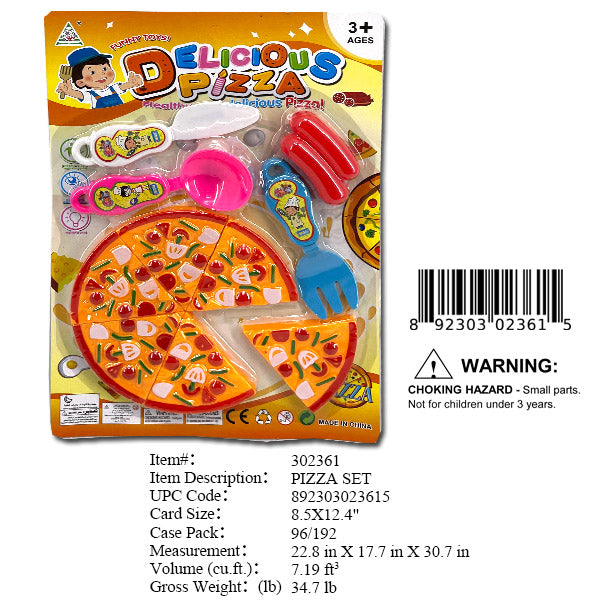 8.5X12.4"PIZZE PLAY SET