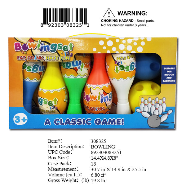 14.4X4.8X8"12PC BOWLING GAME SET