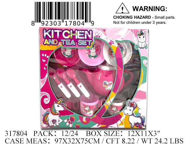 12X11X3"11PC UNICORN PLAY TEA SET WBX
