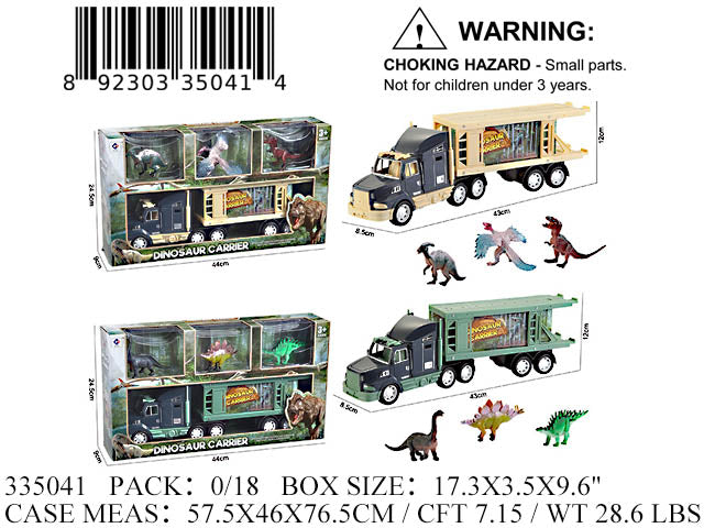 17.3X9.6X3.5"TRUCKTRAILER CARRY DINOSAURS