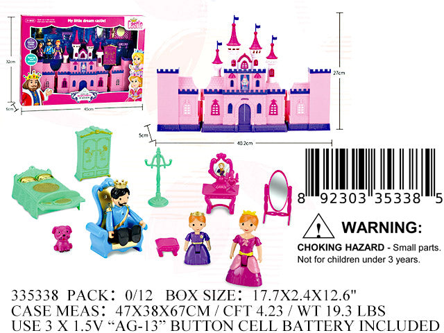 17.7X2.4X12.6"B/O IC PLAY CASTLE & DOLL FIGURES PL