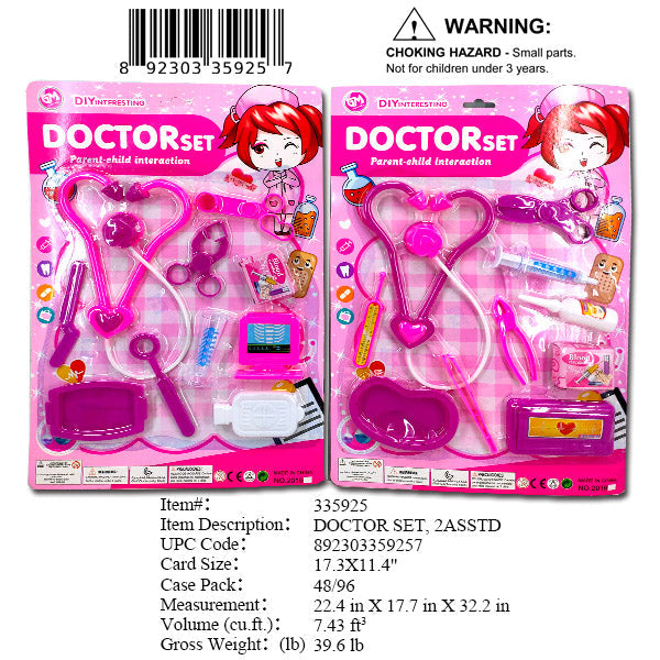 17.3X11.4" GIRLS DOCTOR PLAY SET