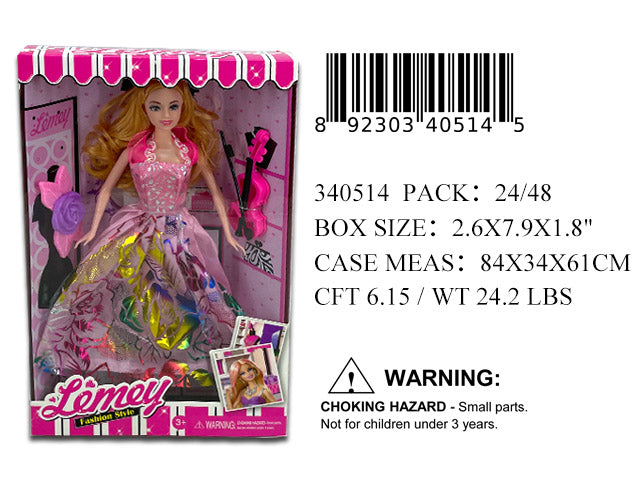 7.9X2.6X1.8"11"FASHION GIRL DOLL PLAY SET