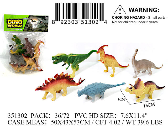 7.6X11.4"PVC DINOSAUR FIGURES PLAY SET