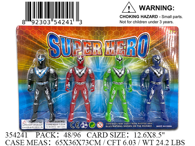 12.6X8.5"4PC SUPER HERO ACTION FIGURE