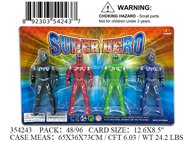12.6X8.5"4PC SUPER HERO ACTION FIGURES