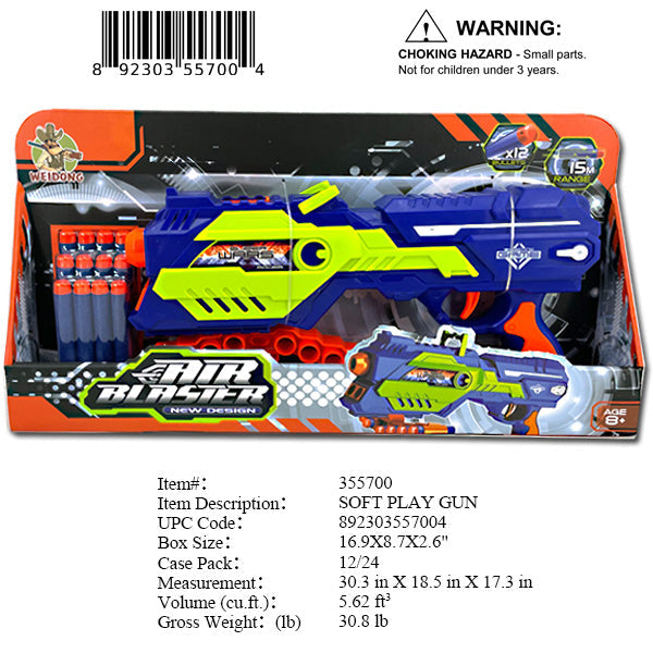 16.9X8.7X2.6"AIR BLASTER SOFT DART GUN SET