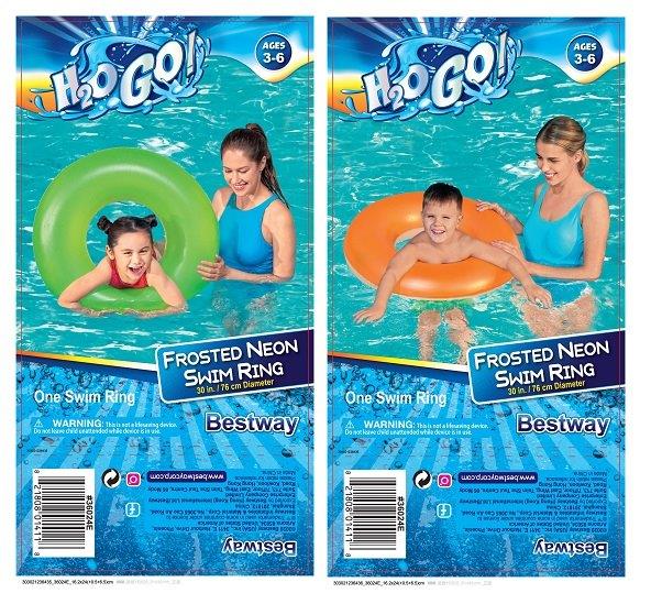 H2OGO! 30"FROSTED NEON SWIM RING
