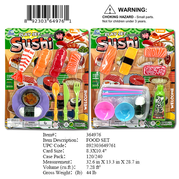 8.3X10.4"SUSHI FOOD PLAY SET