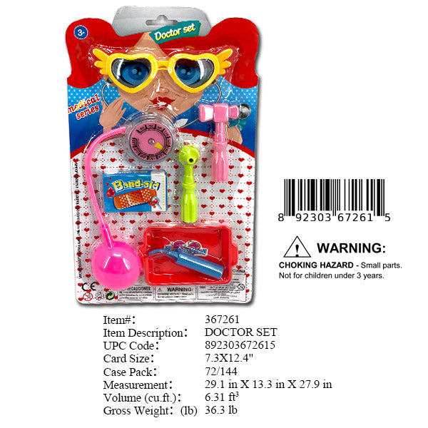 12.4X7.3"GIRLS DOCTOR PLAY SET