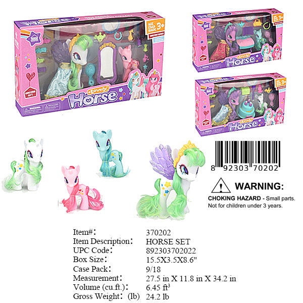 15.5X3.5X8.6"LOVELY HORSE SET