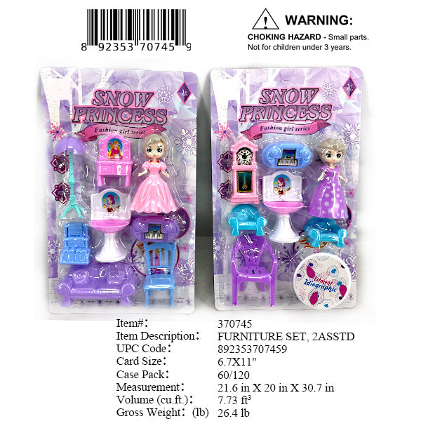 6.7X11"SNOW PRINCESS FURNITURE SET