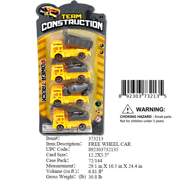 12.2X5.51"4PC F/W CONSTRUCTION TRUCK SET