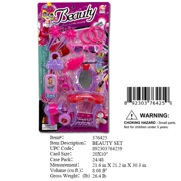 20X10"GIRLS FASHION BEAUTY PLAY SET