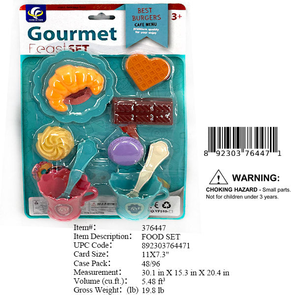 11X7.3"PLAY TEA SET & SNACK FOODS