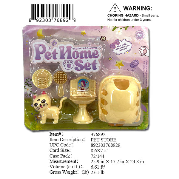 8.6X7.5"MINI PET HOME PLAY SET