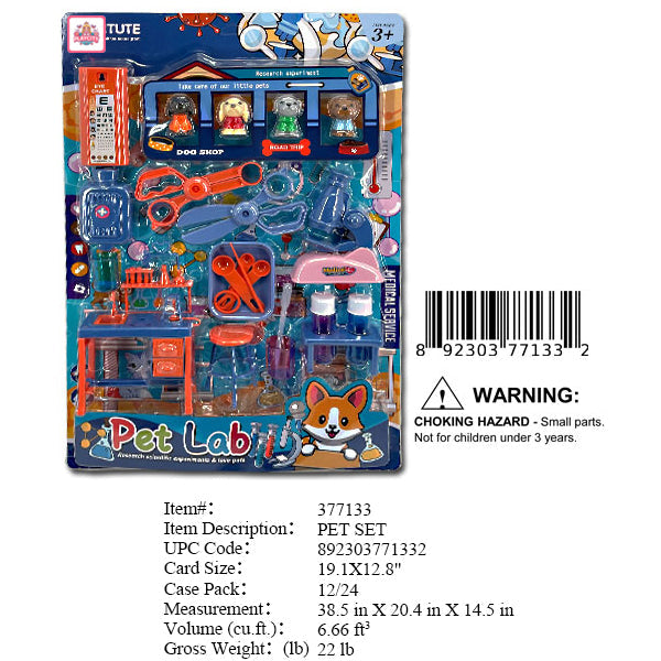 19.1X12.8" LITTLE MINI PET LAB PLAY SET