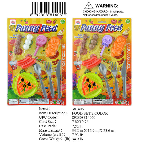 7.8X10.7"FUNNY FOOD PLAY SET