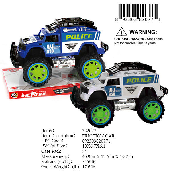 10X6.7X6.1"F/P POLICE TRUCK