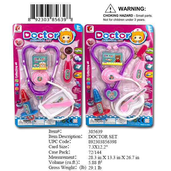 7.3X12.2"GIRLS DOCTOR PLAYSET