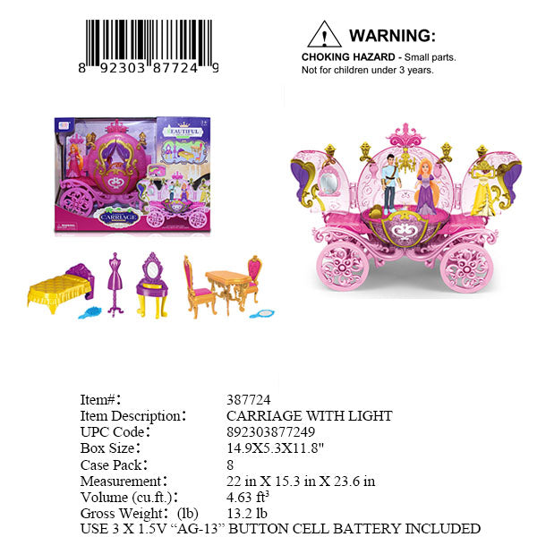 14.9X5.3X11.8"IC PRINCESS CARRIAGE SET WBX