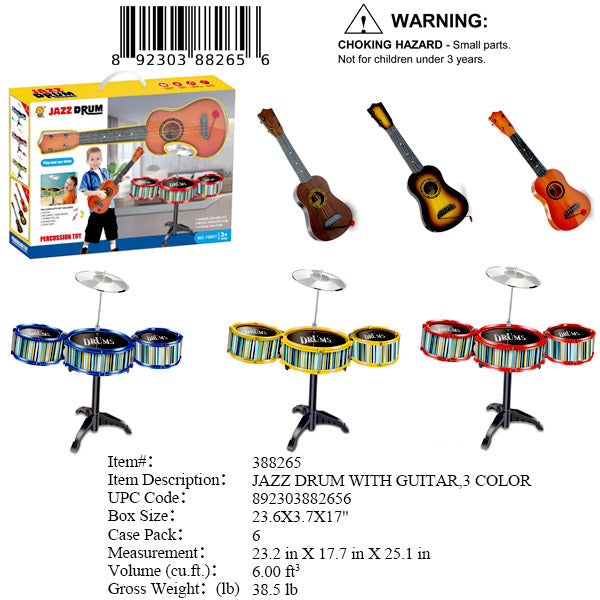 23.6X3.7X17"JAZZ DRUM+GUITAR SET