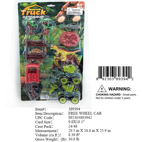 9.8X18.1"DINOSAUR RESCUE TRUCK SET