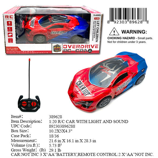 10.2X5X4.5"1:20 R/C IC SPEED SPORT CAR