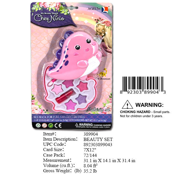 7X12"PINK DINO BOX MAKE UP SET