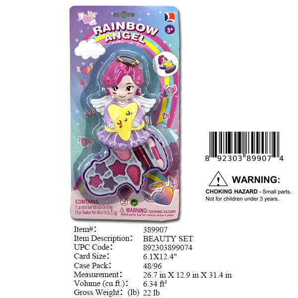 6.1X12.4"RAINBOW ANGEL MAKE UP SET