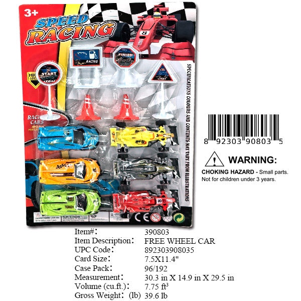 7.5X11.4"6PC F1 RACER CAR SET