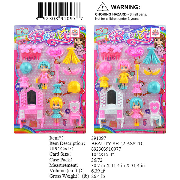 10.2X15.4"GIRLS MINI BEAUTY PLAY SET