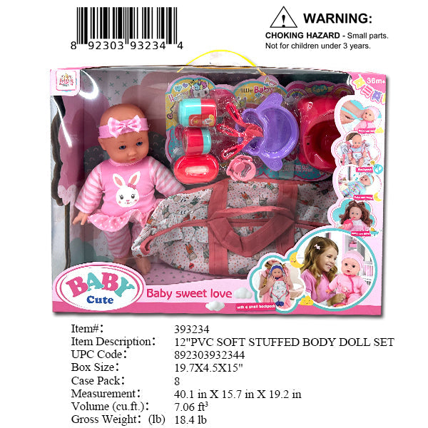 19.7X4.5X15"BABY DOLL PLAY SET