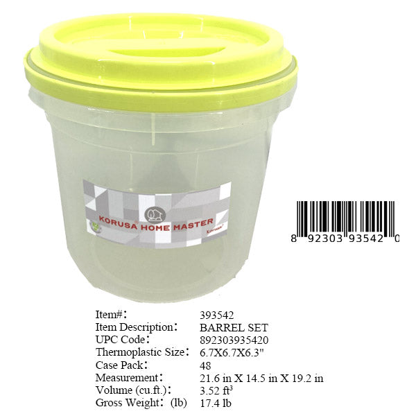 6.7X6.7X6.3"PLASTIC STORAGE BARREL BOX