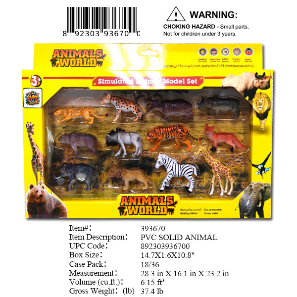 14.7X1.6X10.8"ANIMAL WORLD PLAY SET