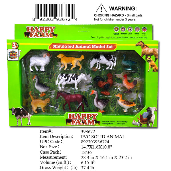 14.7X1.6X10.8"FARM ANIMALS PLAY SET
