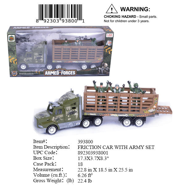 17.3X3.7X8.3"F/P ARMY CARRIER TRUCK