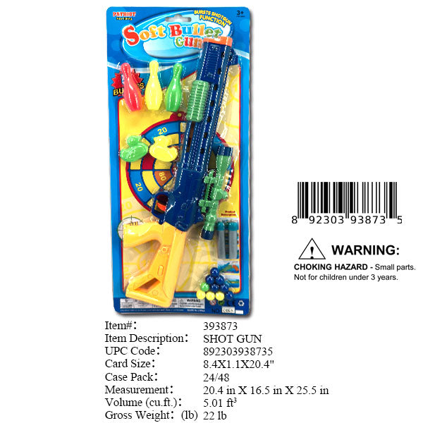 8.4X1.1X20.4"SOFT DAR T & BALL GUN SET