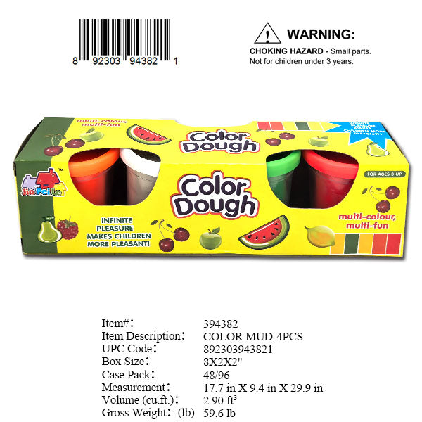 8X2X2"4PC COLOR DOUGH SET
