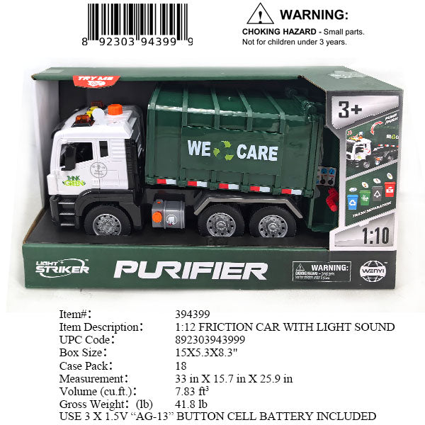 15X5.3X8.3"F/P IC GARBAGE SERVICE TRUCK OTBX