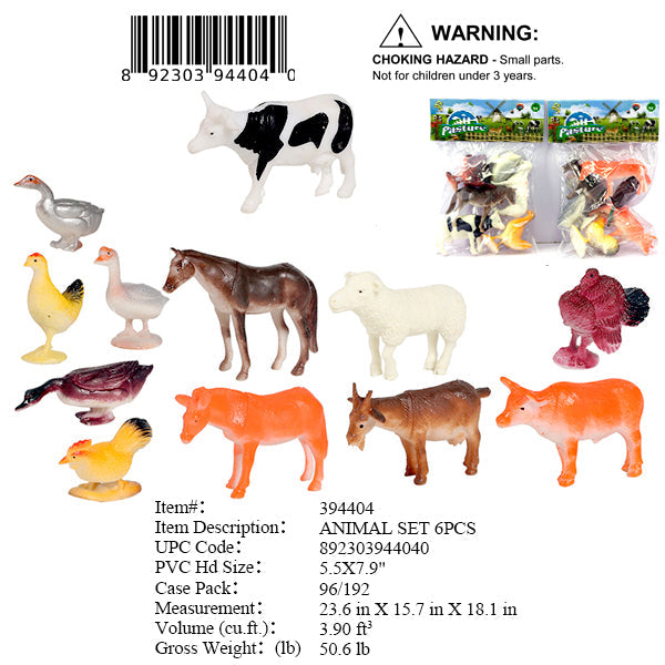5.5X7.9"MIX ASST FARM ANIMAL FIGURES SET